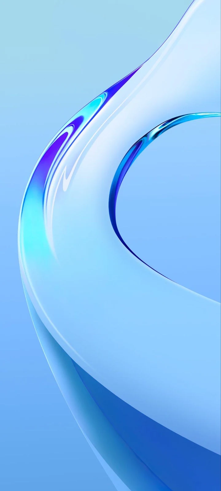 Abstract Fluid Blue Curve - Digital Abstract Art iPhone Wallpaper (922x2048)