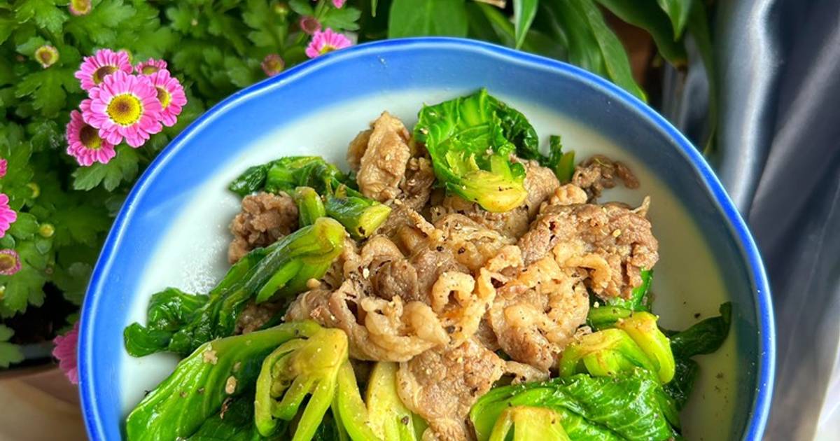 Mầm Bắp Cải Xào Thịt Bò