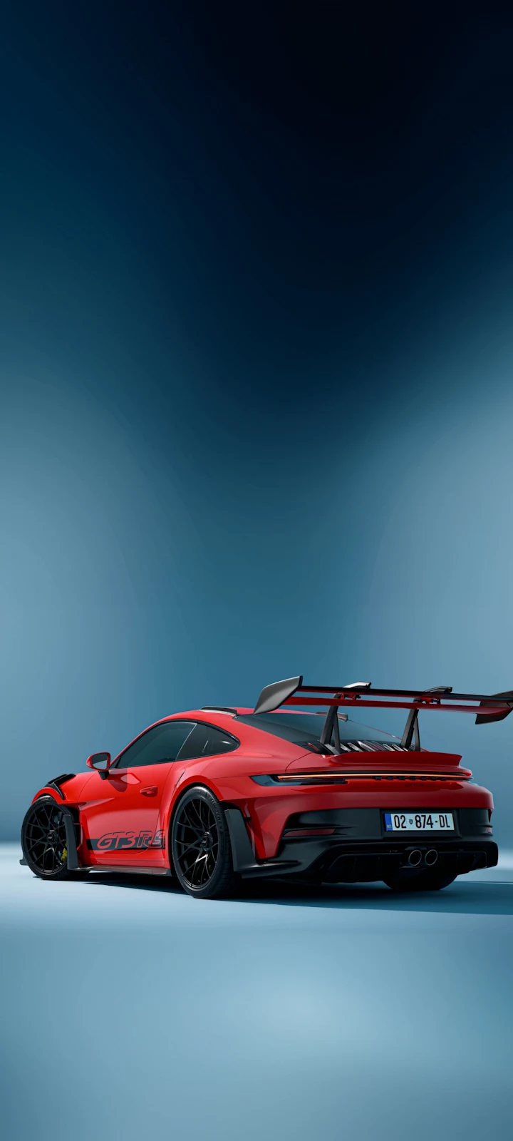 Red Porsche 911 GT3 RS - 3D Render iPhone Wallpaper (1032x2293)
