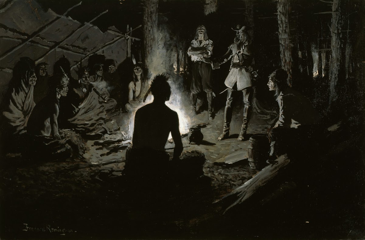French Explorers Council with the Indians 1901