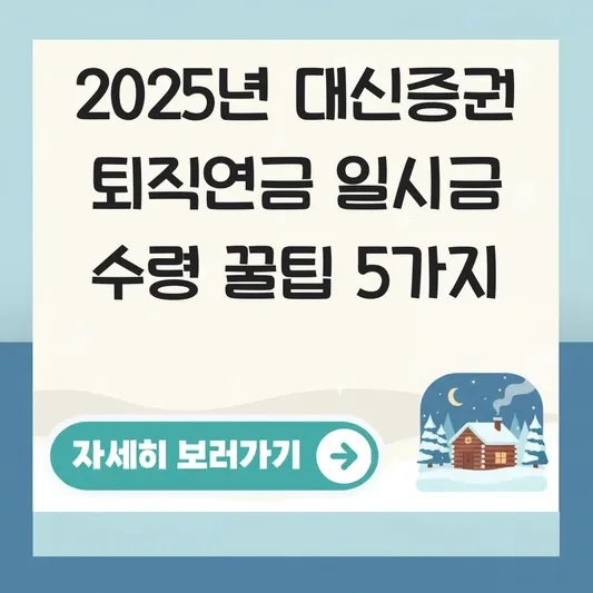 대신증권 퇴직연금 일시금 수령 하는 법 대표 이미지