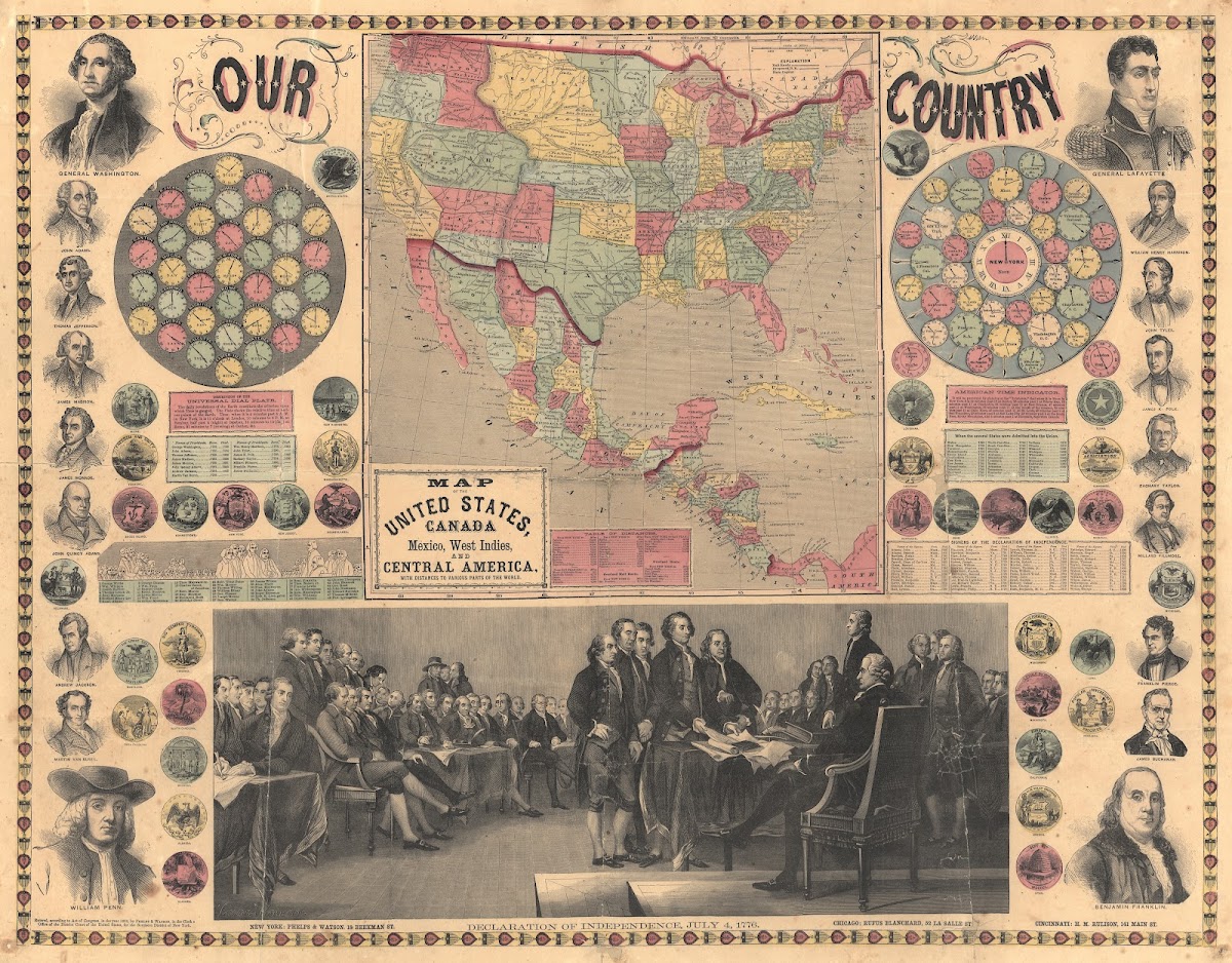 Map of the United States Canada Mexico West Indies and Central America 1859