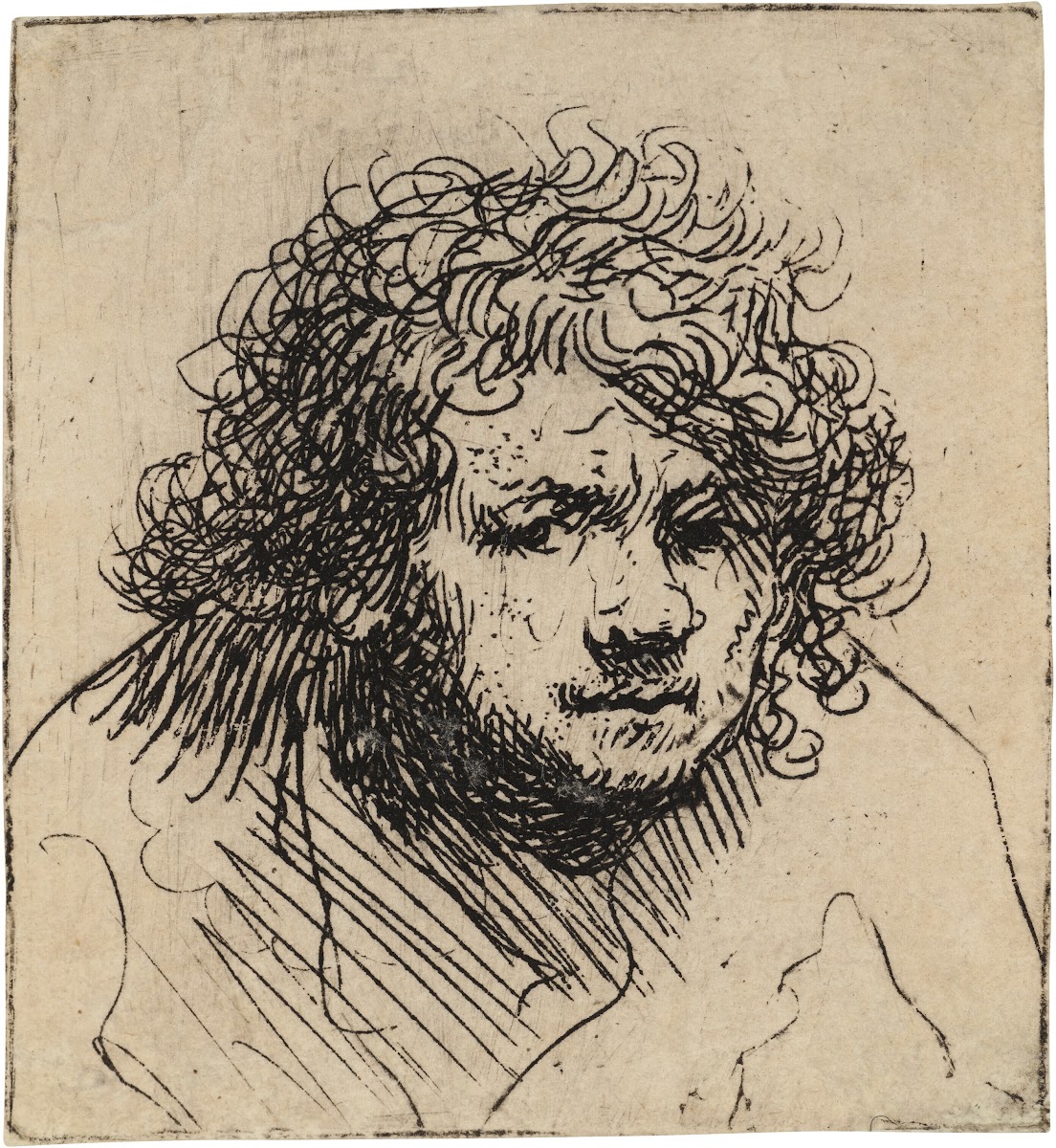 Self Portrait leaning forward Bust circa 1629