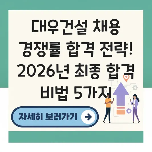 대우건설 채용 경쟁률 합격 전략
