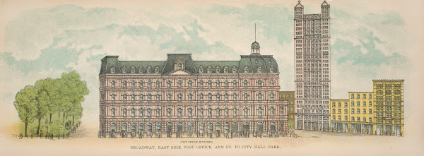 Broadway East Side Post Office Ann St to City Hall Park 1899