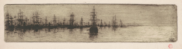 Tall Ships in a Harbor circa 1880