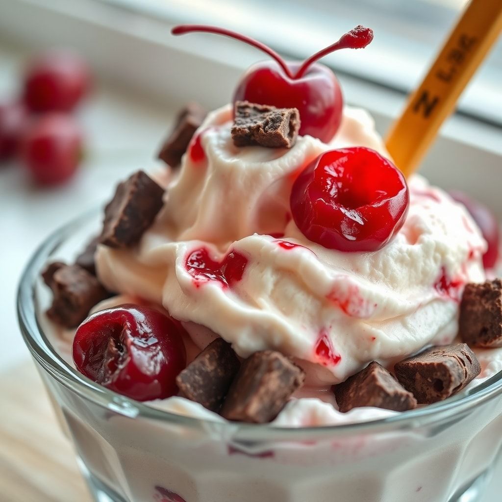 Easy Cherry Garcia Ice Cream Recipe with Chocolate Chunks (No-Churn, 5 Min Prep)