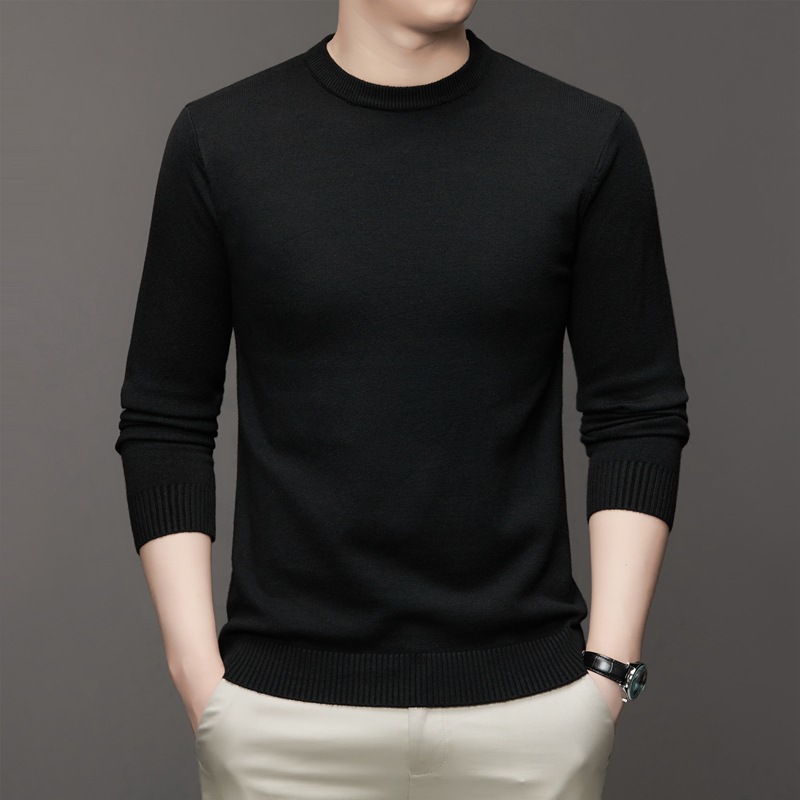 Men's knitted sweater, stand-up collar, slim fit
