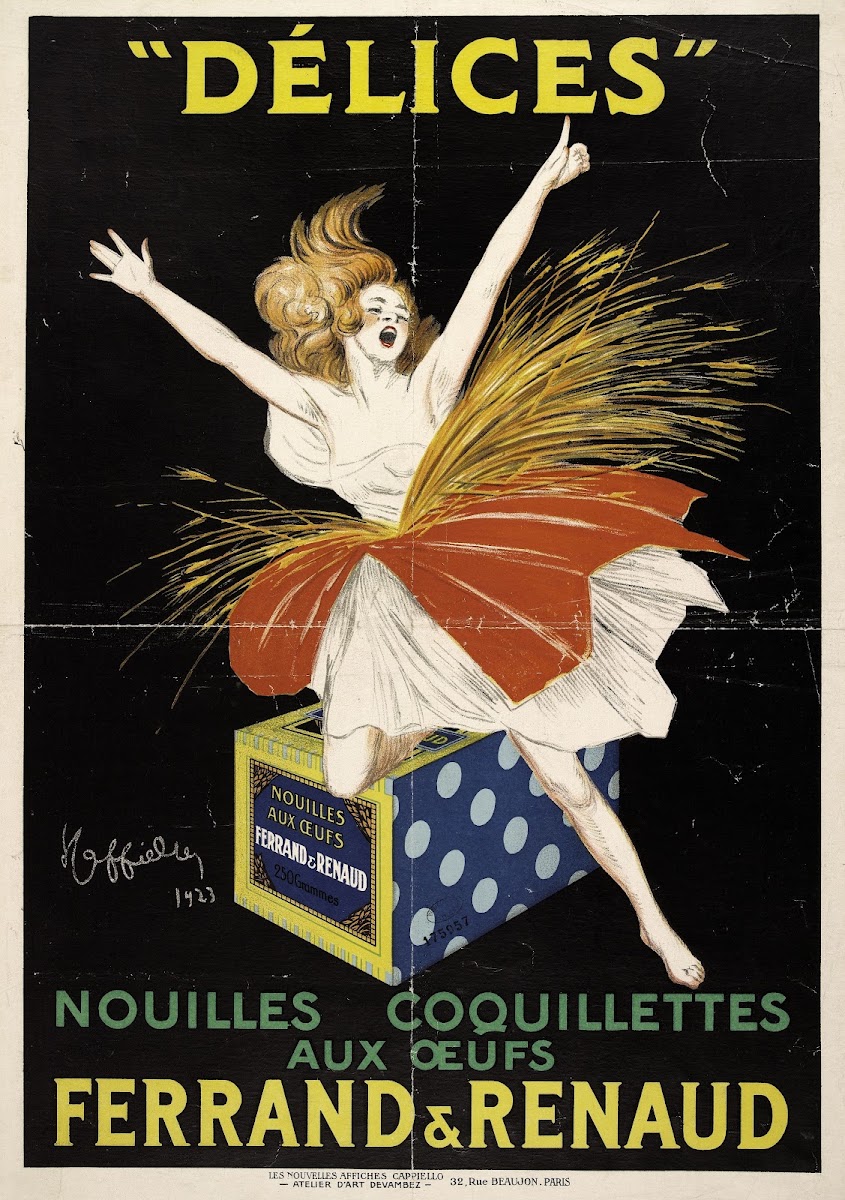 Délices Nouilles coquillettes aux oeufs Ferrand et Renaud 1923