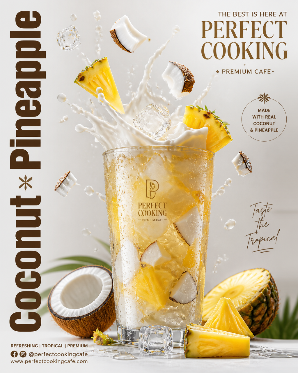 Piña de coco premium ultrarrealista