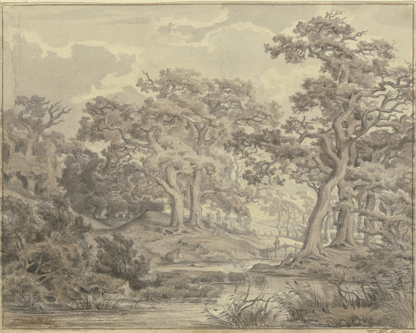 Schilfweiher zwischen Eichen 1843