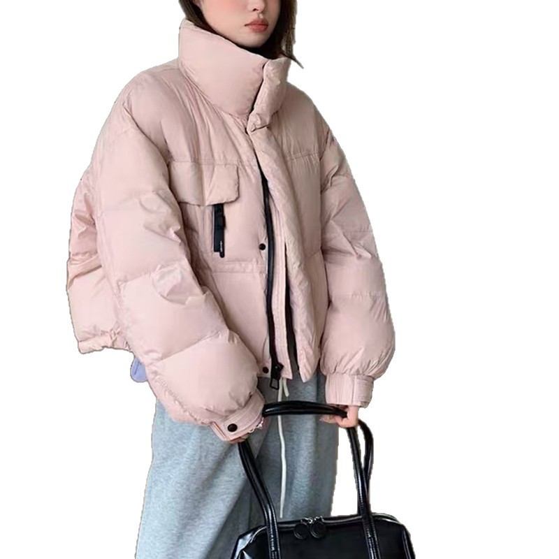 Short women's down jacket, duck down, urban style