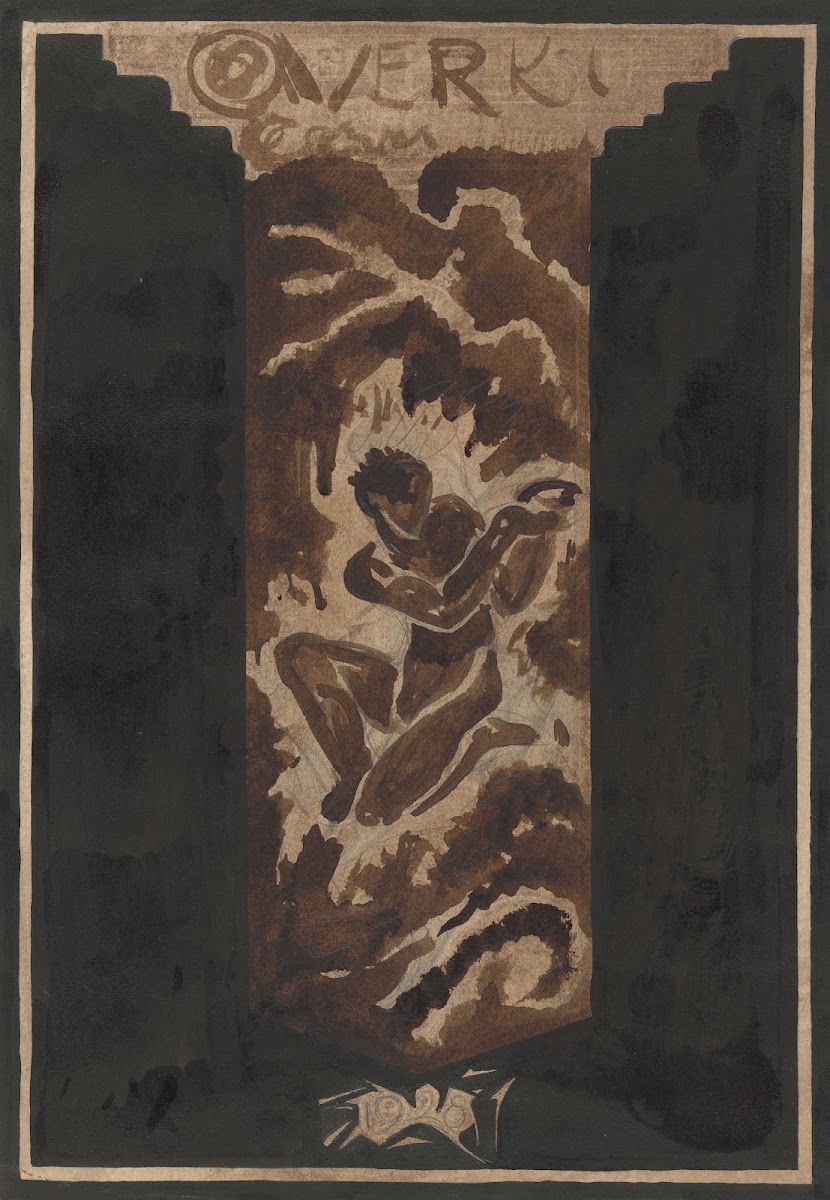 Eerste ontwerp voor de boekband voor Over Kunst II door RN Roland Holst 1878   1
