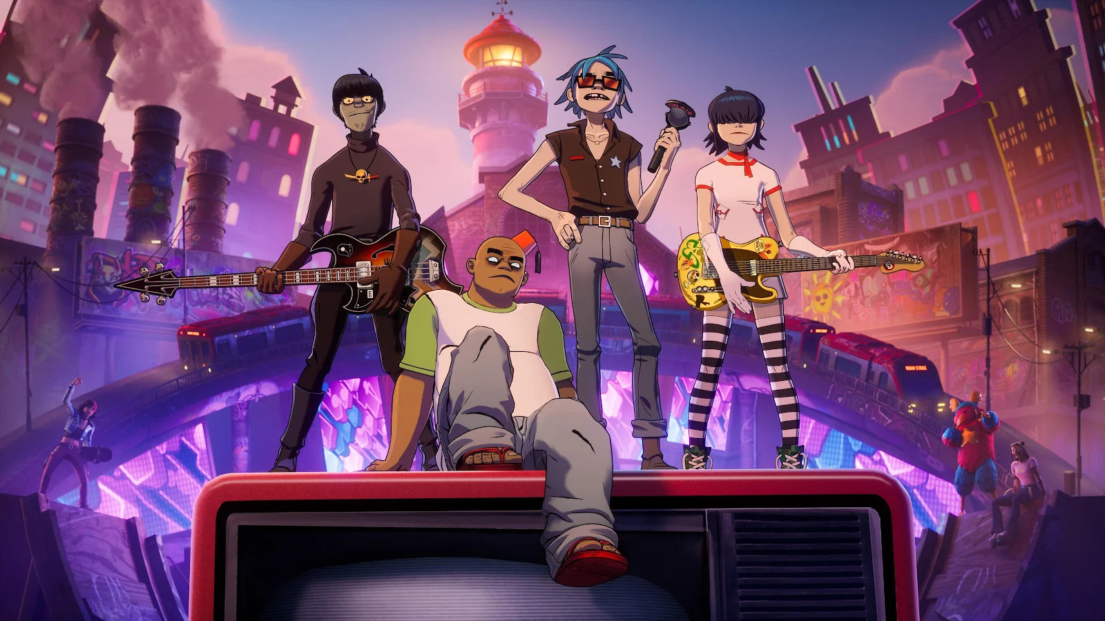 Gorillaz, Cartoon Band, Virtual Band, Music Group 4K Desktop Wallpaper