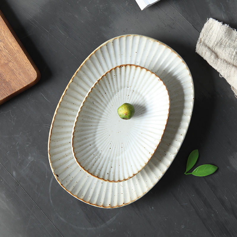 Ceramic bowl, elliptical, handcrafted