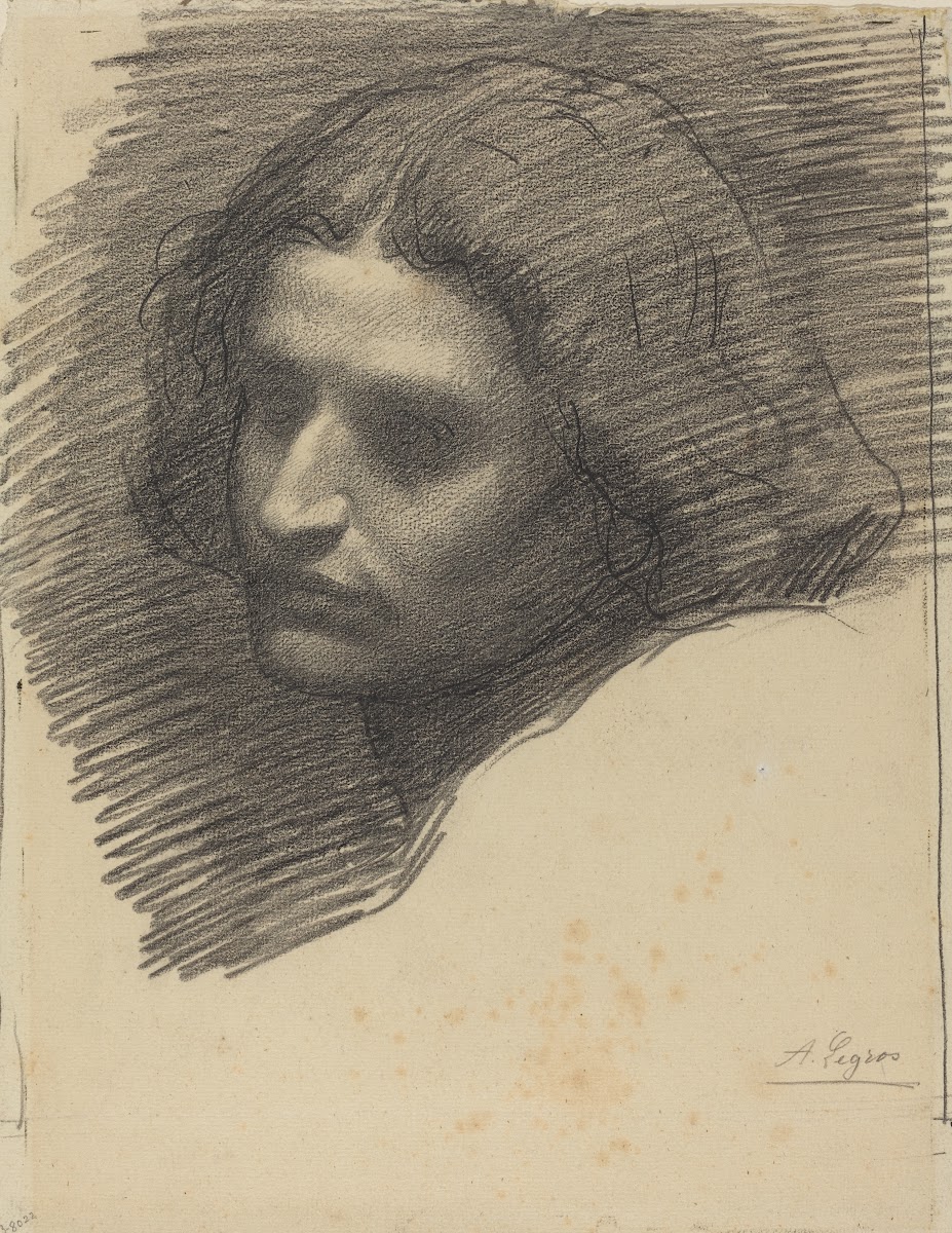 Head of a Man Facing Left recto