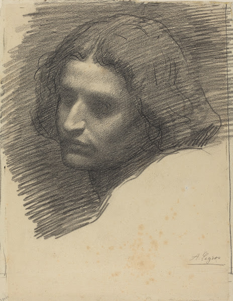 Head of a Man Facing Left recto