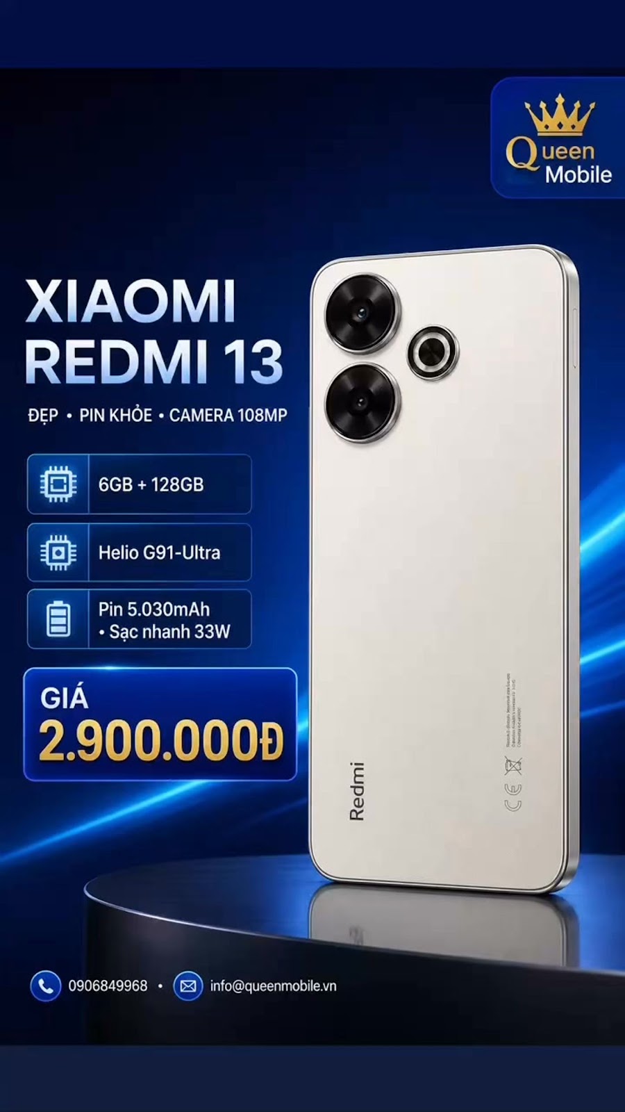 – máy đẹp, pin khỏe, camera 108MP

 Giá bán 2.900.000 VND

Máy đẹp, thiết k...
