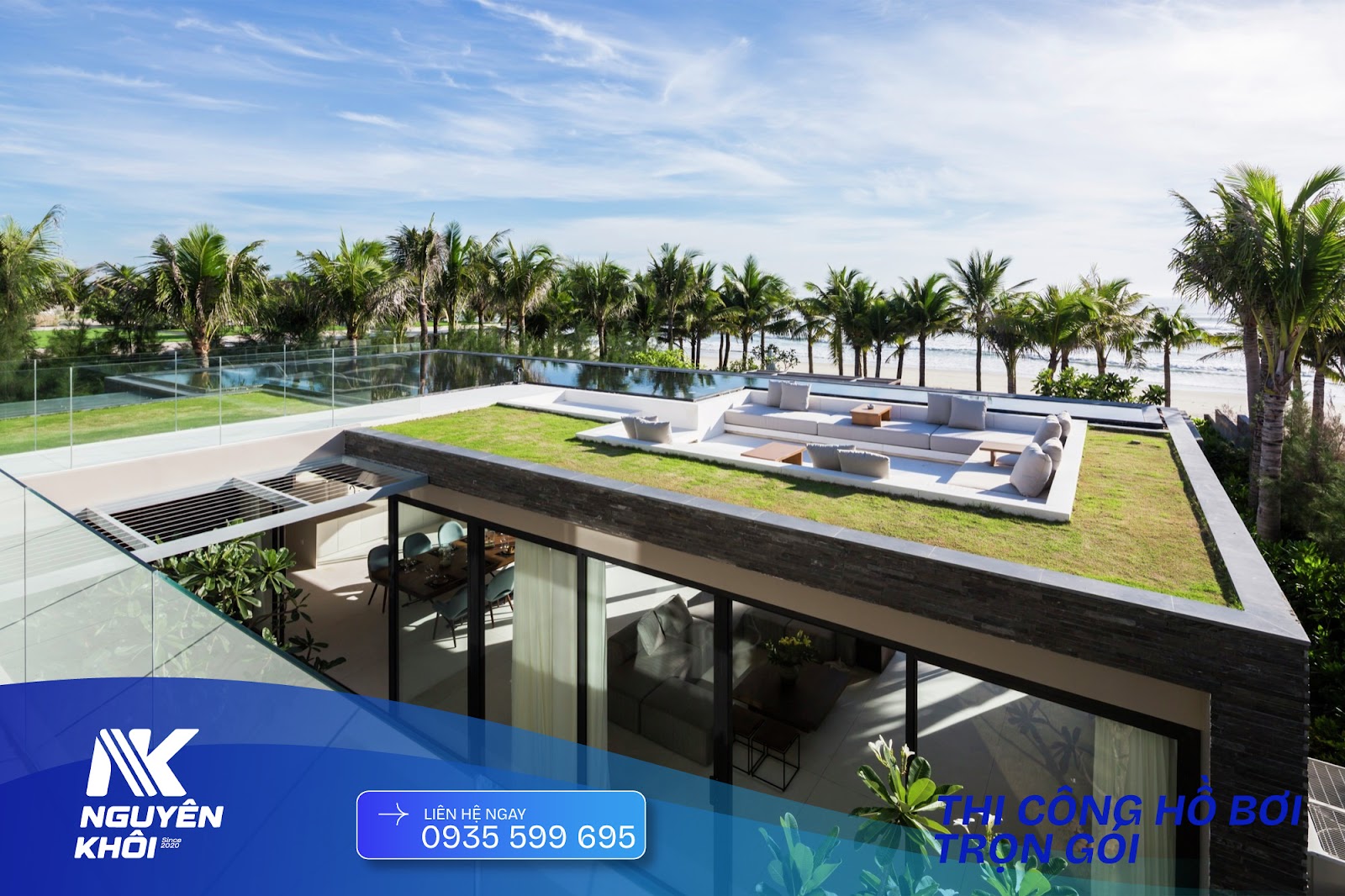 Hồ bơi sân vườn nhiệt đới đẹp