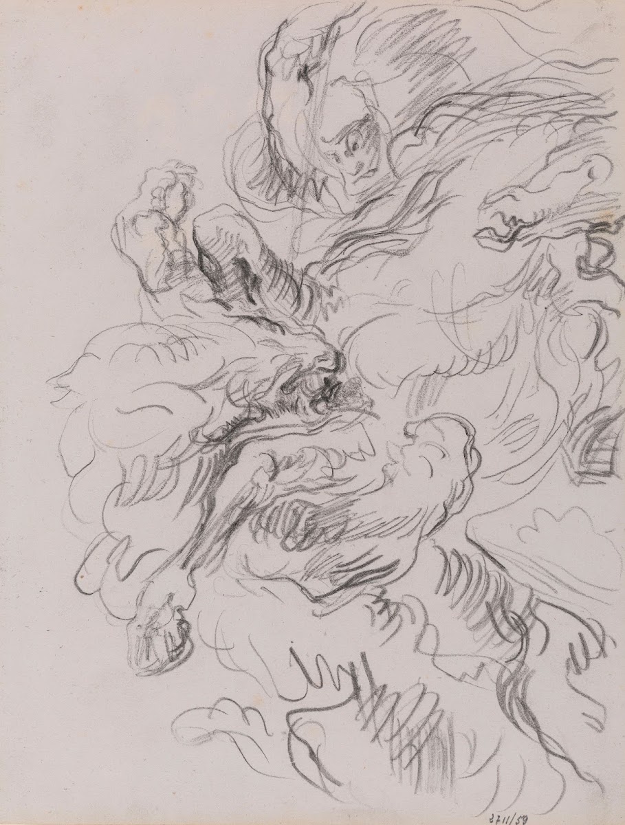 Arab Horseman Attacked by a Lion 1885 1886