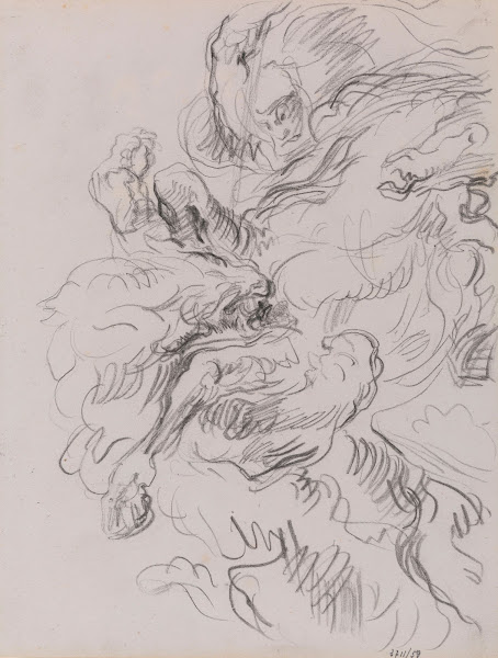Arab Horseman Attacked by a Lion 1885 1886