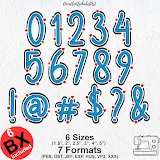 Stitch photo 5 of the Dots, Stars, Hearts and Lines Satin Stitch Embroidery Font embroidery