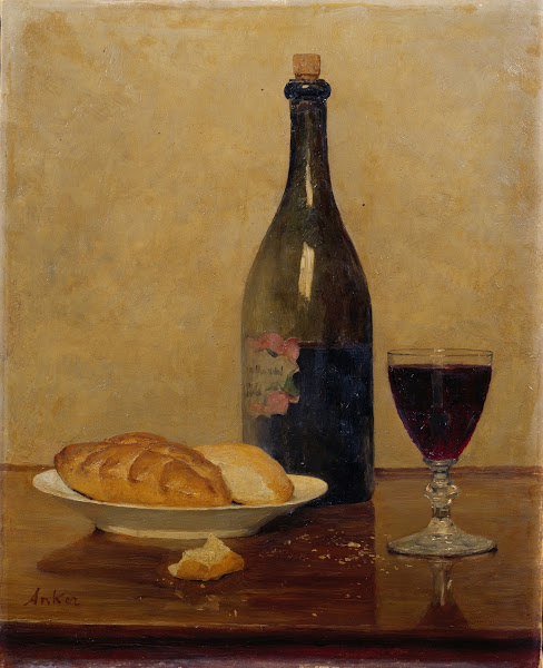 Stillleben Alter Wein und Brot 1896