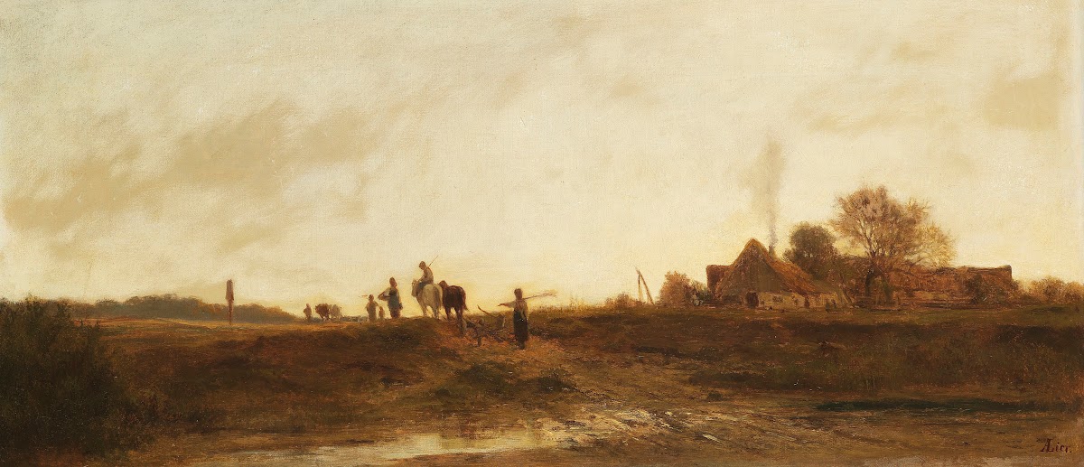 Heimkehr der Landleute am Abend bei Pang III 1872