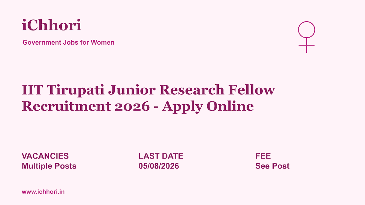 IIT Tirupati Junior Research Fellow Recruitment 2026 - Apply Online - iChhori