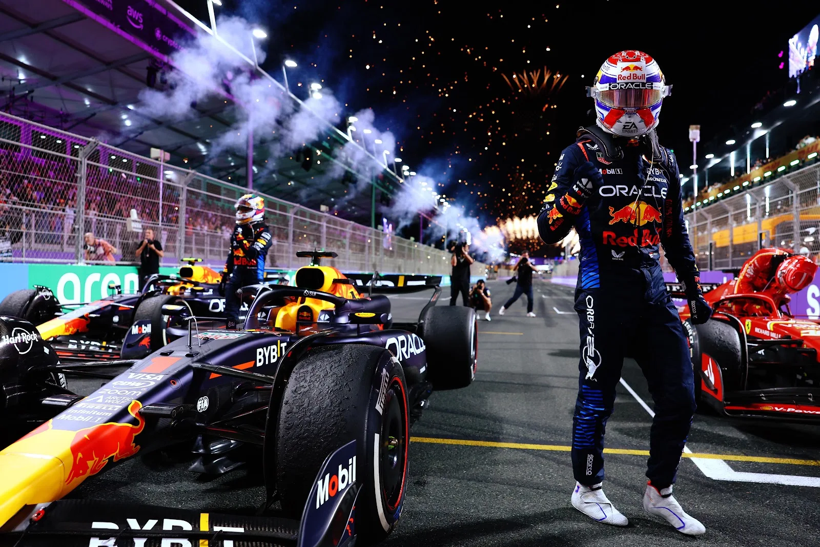 Max Verstappen F1 Victory Celebration - Sports Photography 5K Wallpaper (5873x3915)