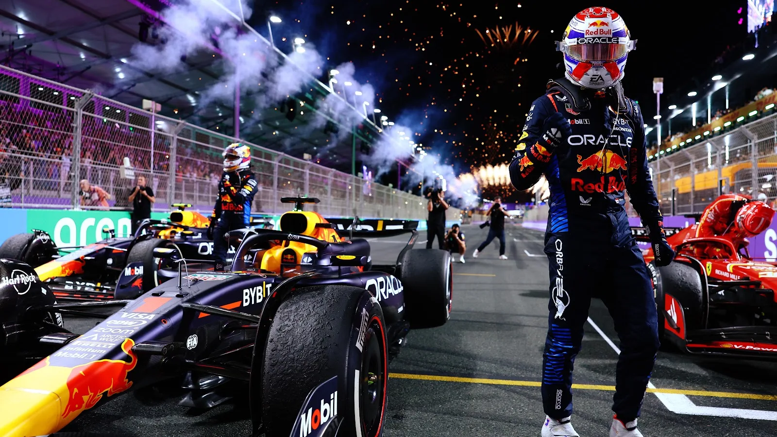 Max Verstappen F1 Victory Celebration 5K Desktop Wallpaper