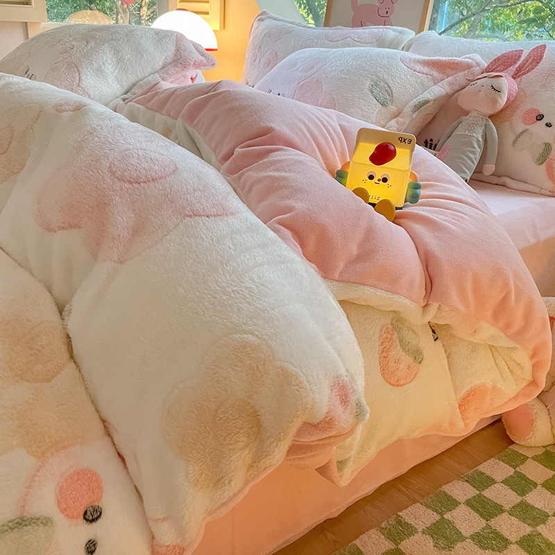 Winter bedding set made of microfiber fleece, warm and soft