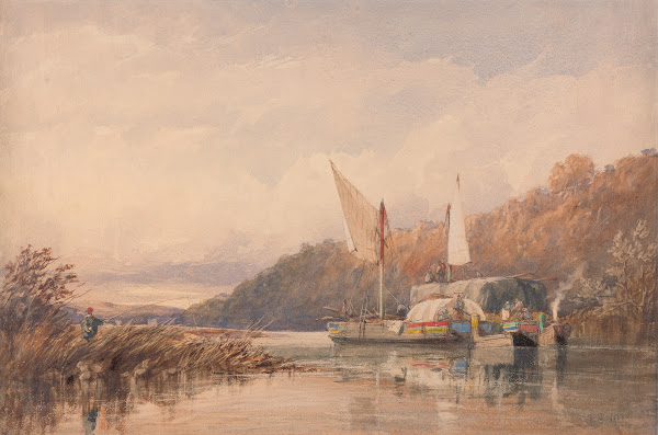 Hay and Log Barges on the Conway