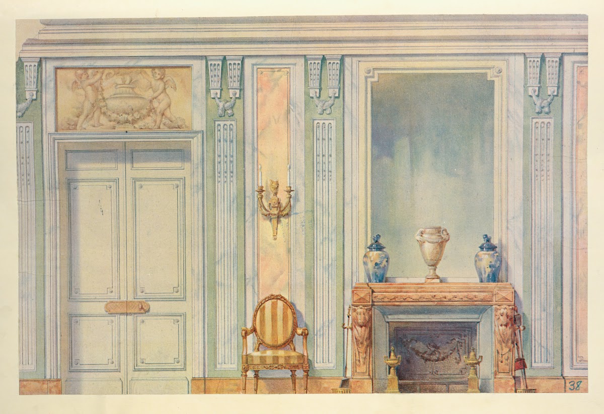 Détail dune porte et de la cheminée 1907