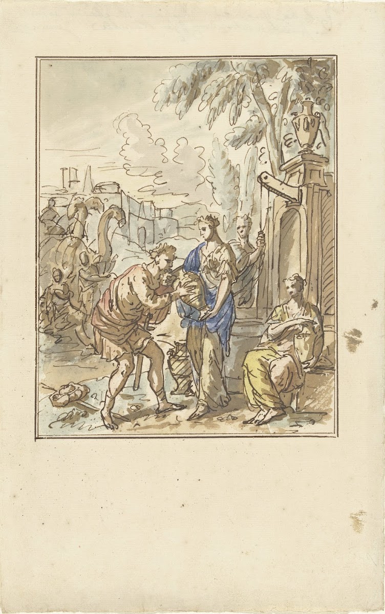 Rebekka geeft Eliëzer te drinken 1677   1755
