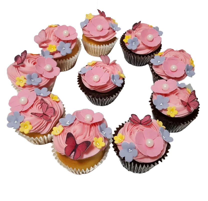 Flowers and Butterfly Cupcakes CB-CC004