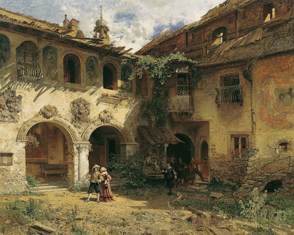 Hof der Fürstenburg in Burgeis before 1871
