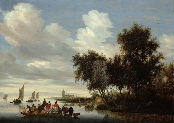 River Landscape with Ferry 1649
