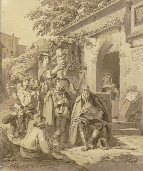 Straßenmusikanten und Zuhörer