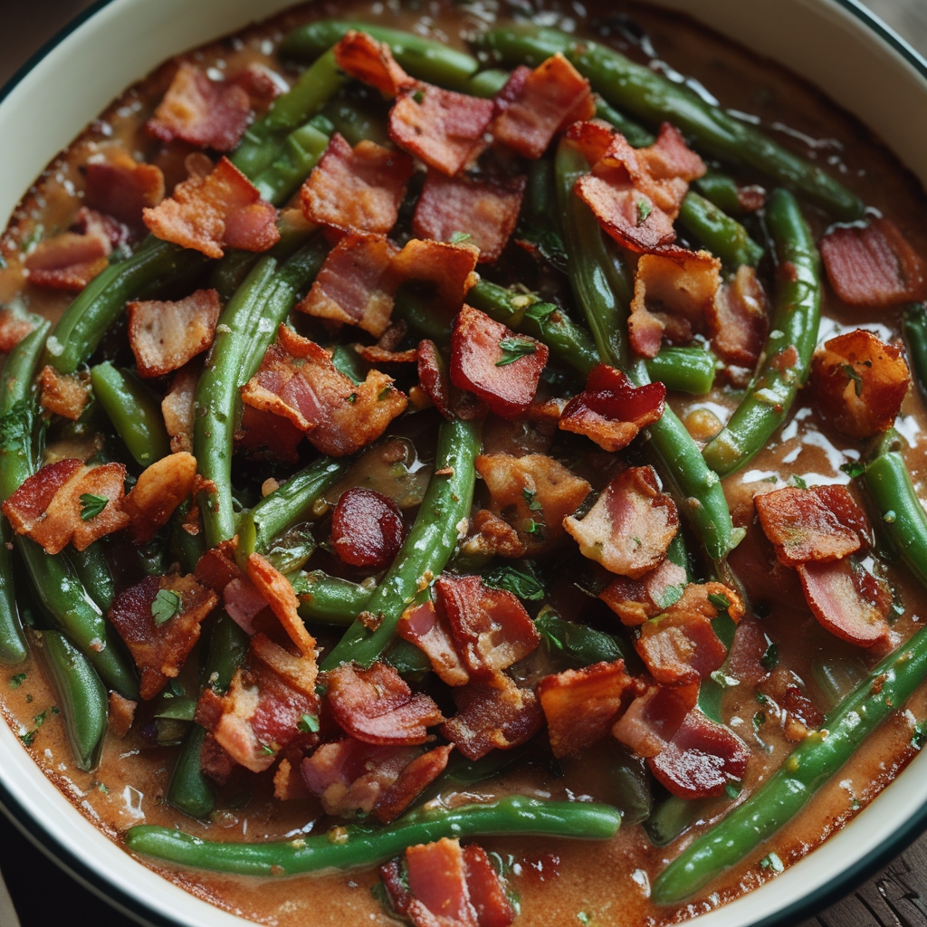 Bacon Loaded Green Bean Casserole - Easy Crowd-Pleasing Side Dish finished