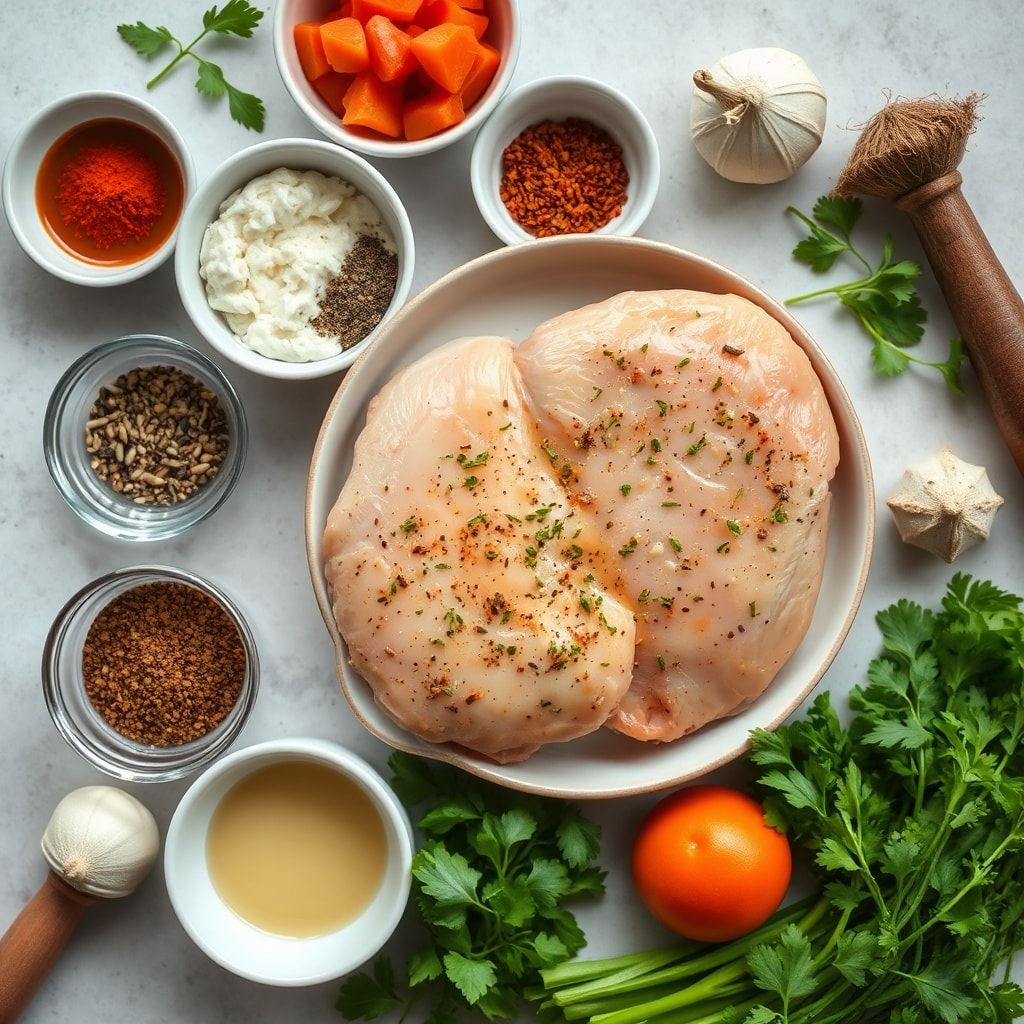 Ingredients for Creamy Turkish Chicken Recipe Ready in 30 Minutes (Easy & Family-Friendly)