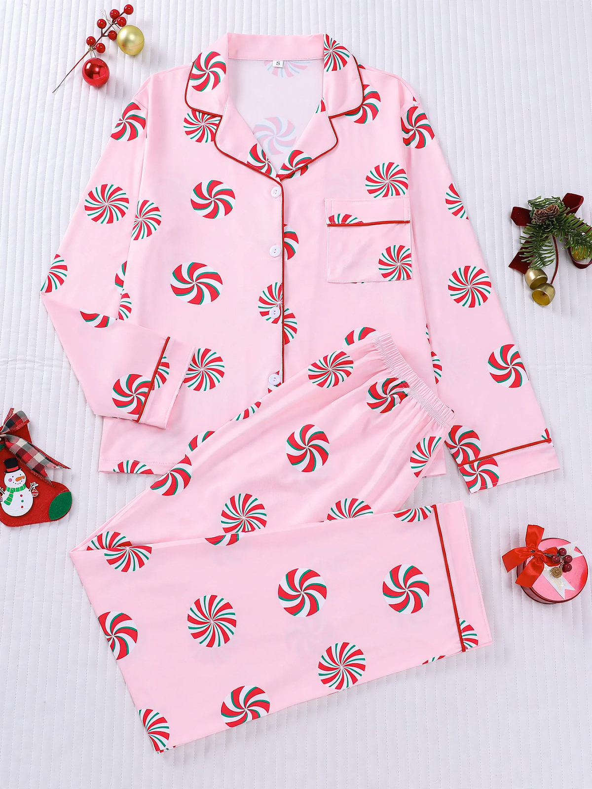 Ladies' Pajama Set, Long Sleeve, Christmas Design