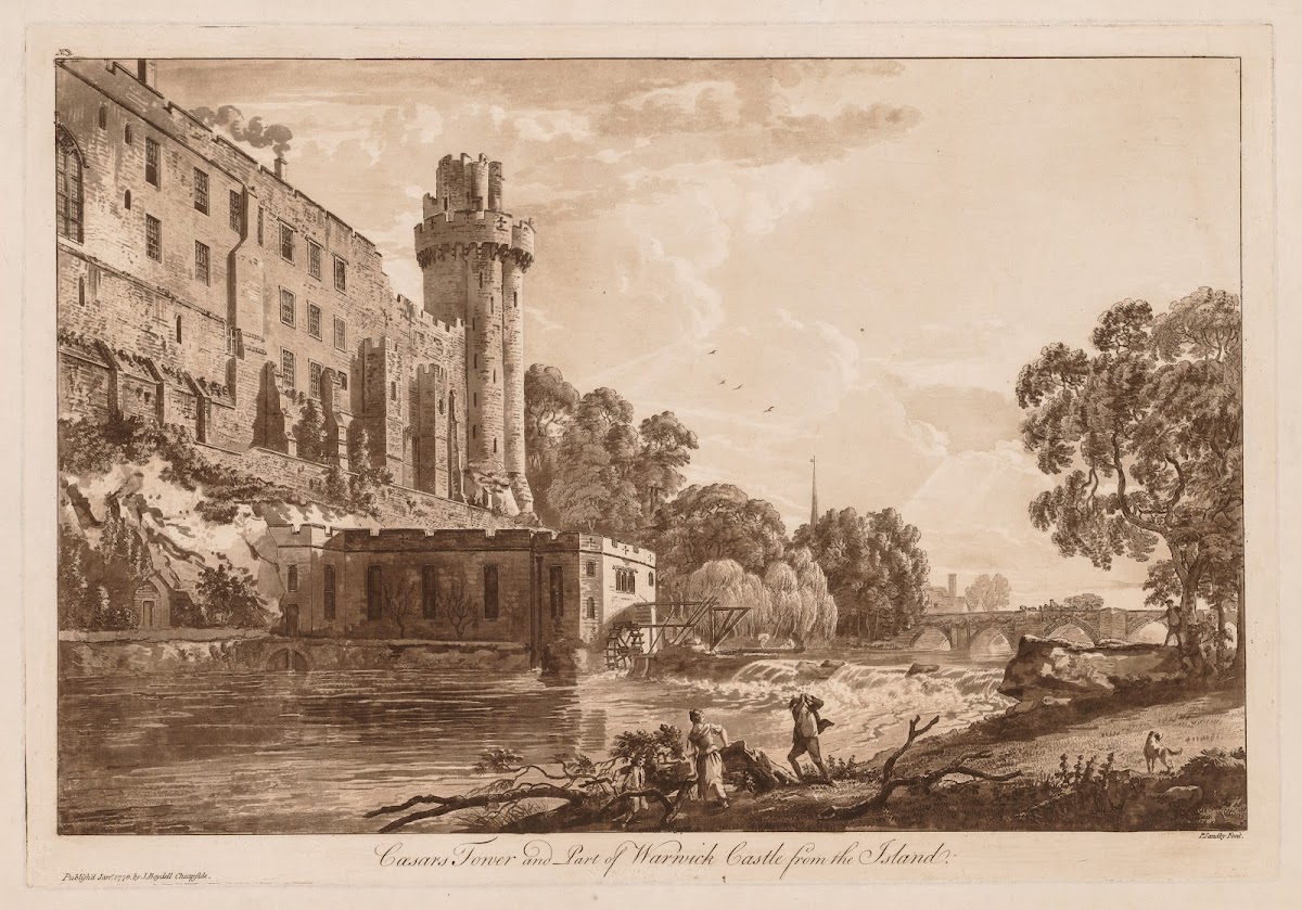 Caesars ower and Part of Warwick Castle from the Island 1776