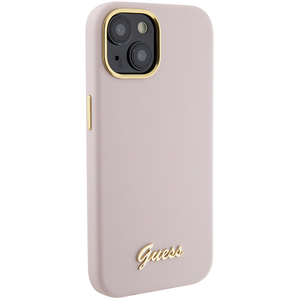 Guess Silicone Case with 4G Strass Logo Case - White - iPhone 15