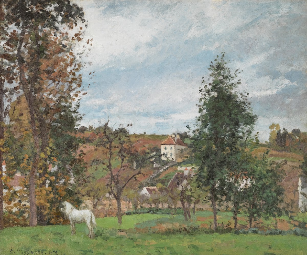 Paysage Avec Cheval Blanc Dans Un Pré Lhermitage Pontoise 1872