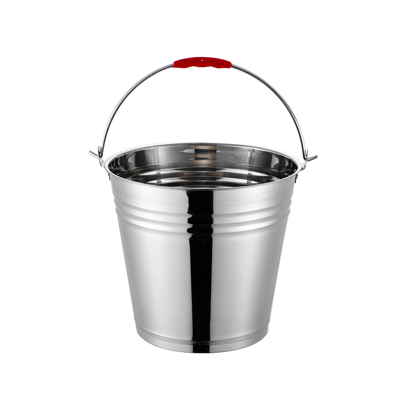 Stainless Steel Water Bucket, Reinforced, with Lid