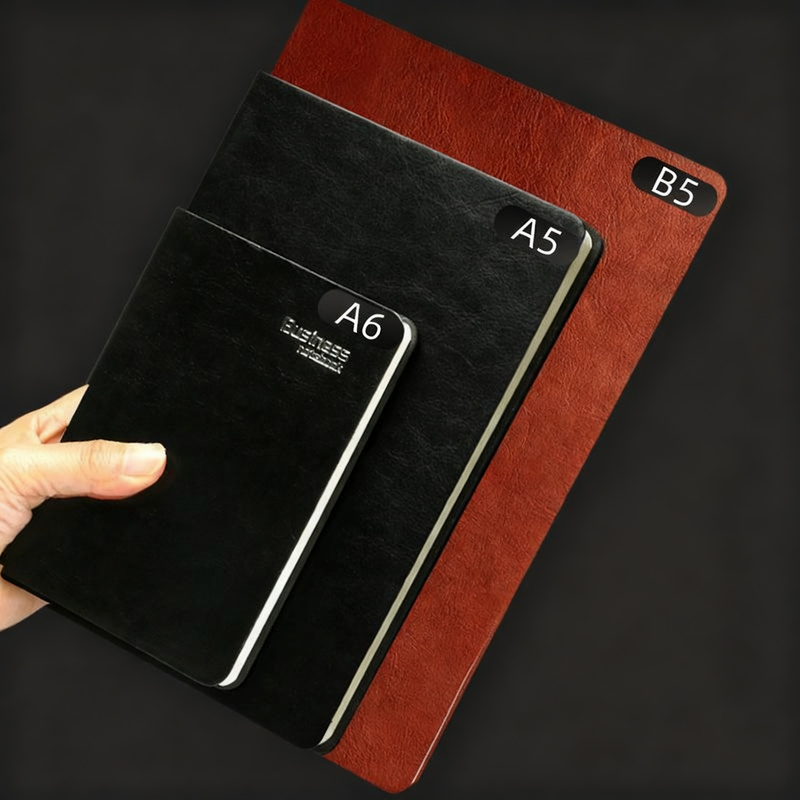 A5-Notizbuch, Echtleder, 100g Papier