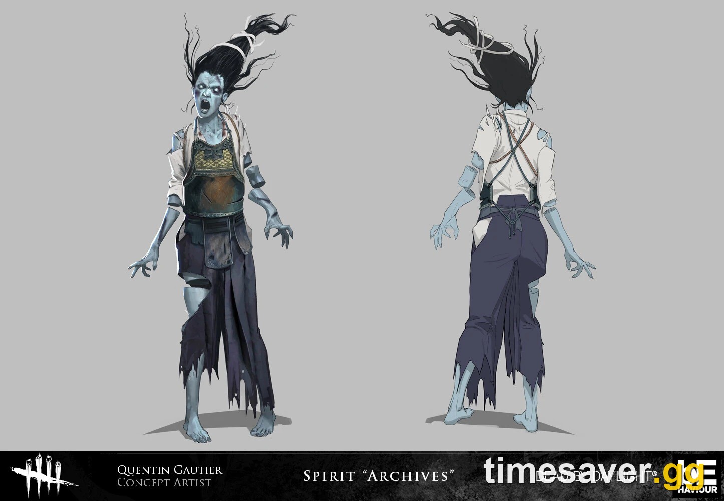 Dead by Daylight Archives concept art of The Spirit used for her cosmetic set