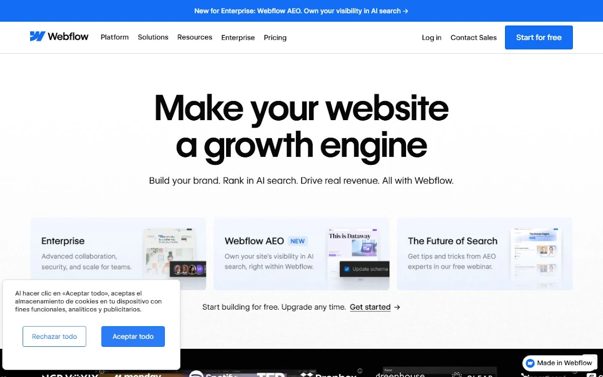 Captura de Control - Webflow HTML website template