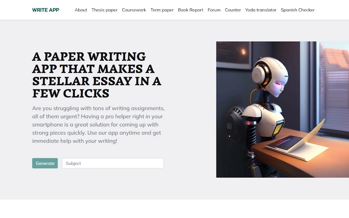 Captura de writeapp.co